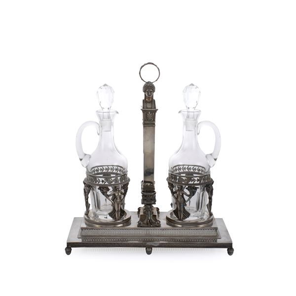 Silver and crystal cruet  (France, 18th-19th century)  - Auction Fine Silver and the Art of the Table - Colasanti Casa d'Aste