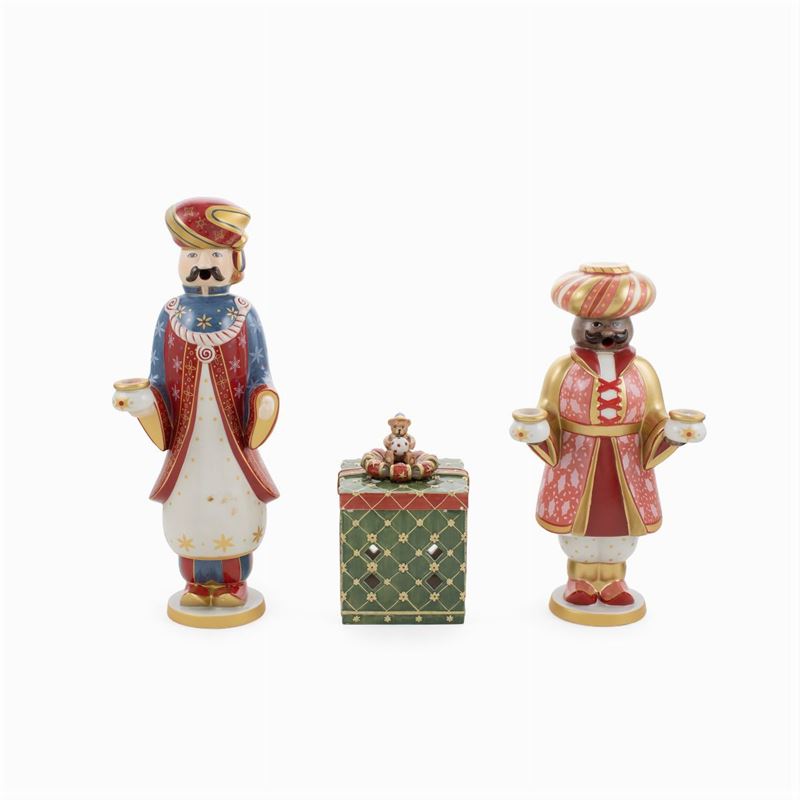 Villeroy & Boch, Gruppo di Oggetti in Porcellana Policroma (3)