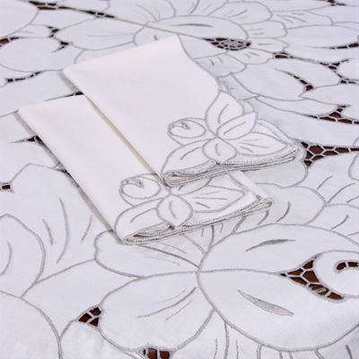 Tovaglia in Cotone con Decoro Floreale