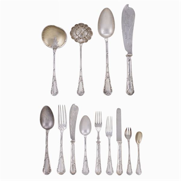 Christofle,  silver-plated metal cutlery service (293)