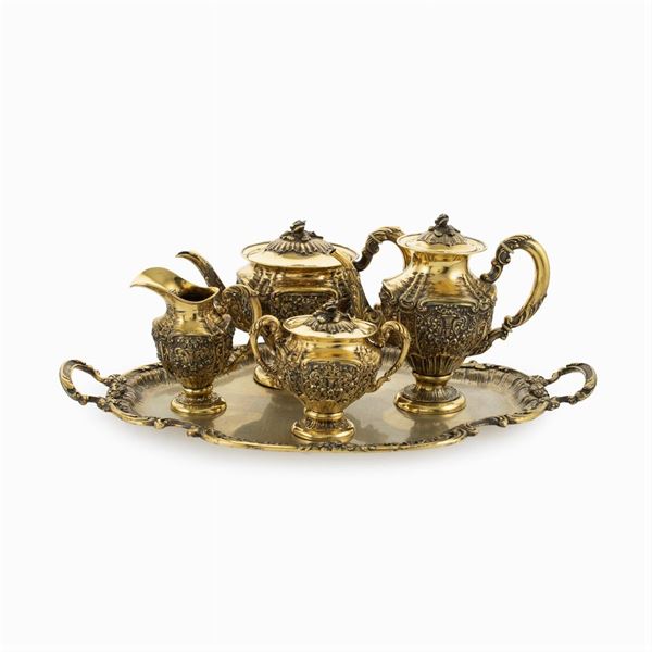 Tea and coffee tea and tea service in silver and gilded silver