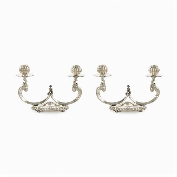 Pair of silver candlesticks