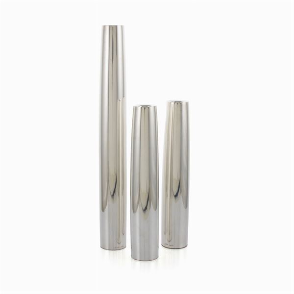 Three silver candlesticks  (Italy, 20th century)  - Auction Fine Silver and the Art of the Table - Colasanti Casa d'Aste
