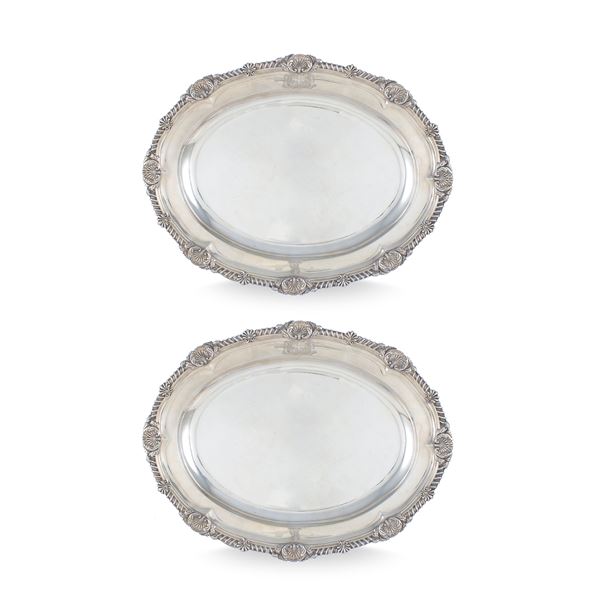 Pair of silver trays