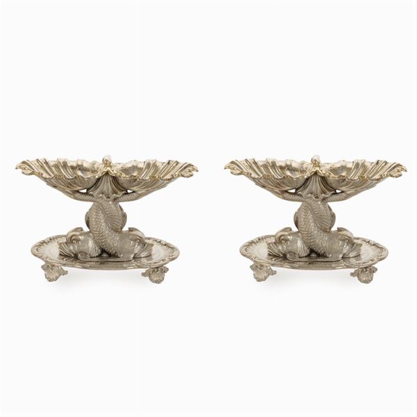 Coppia di saliere in argento