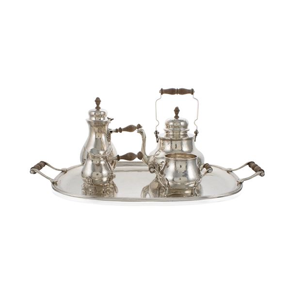 Silver tea and coffee service (5)  (Italy, 20th century)  - Auction Fine Silver and the Art of the Table - Colasanti Casa d'Aste