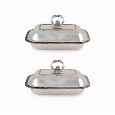Coppia di Legumiere in Argento
