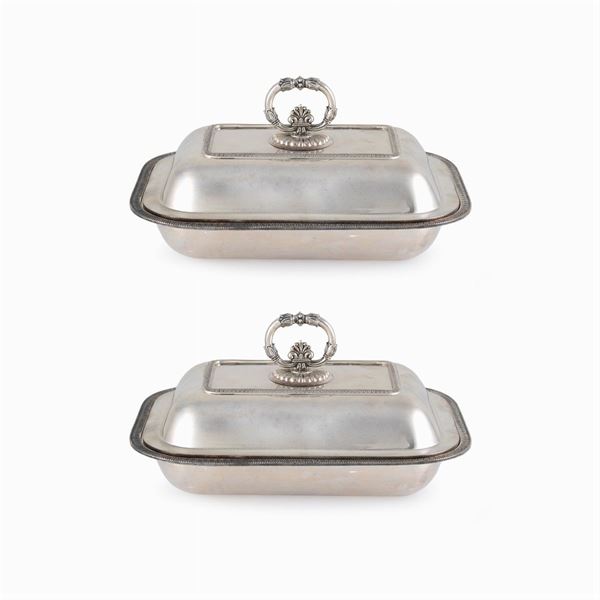 Coppia di legumiere in argento