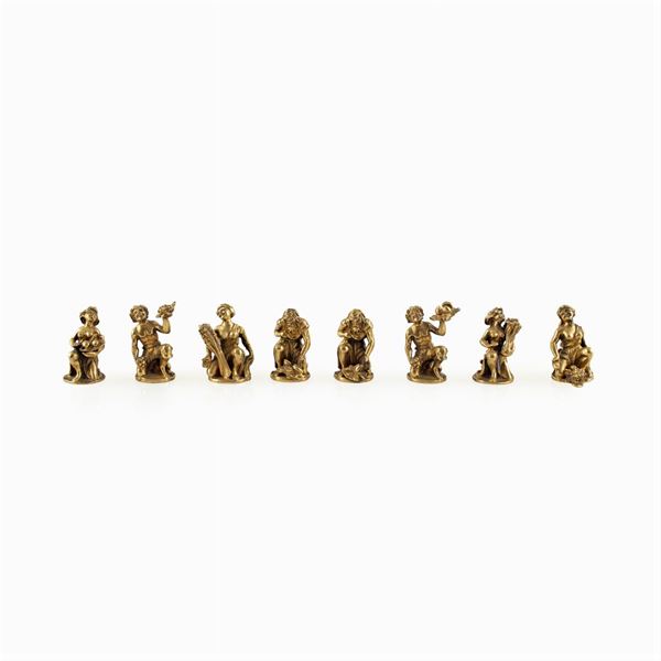 Ventrella, set of gilded silver 8 place cards