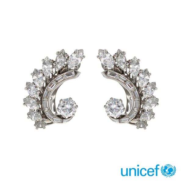 18kt white gold and diamonds lobe earrings  - Auction Jewels and Watches - Colasanti Casa d'Aste
