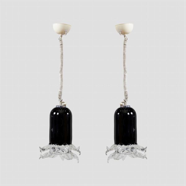Prod. Leucos (2)  (Murano, anni 70)  - Asta Design e Arti Decorative del 900 - Colasanti Casa d'Aste
