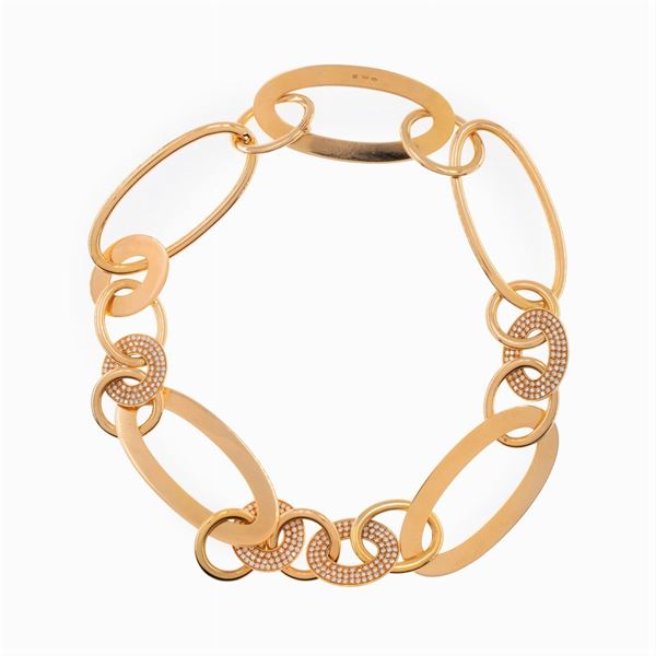 18kt rose gold and diamond necklace