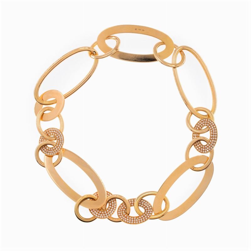 Collana in Oro Rosa 18kt e Diamanti