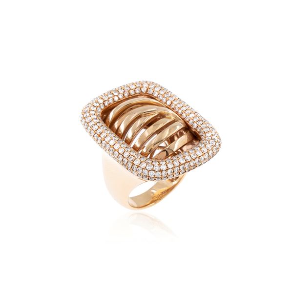 18kt rose gold and diamonds cocktail ring