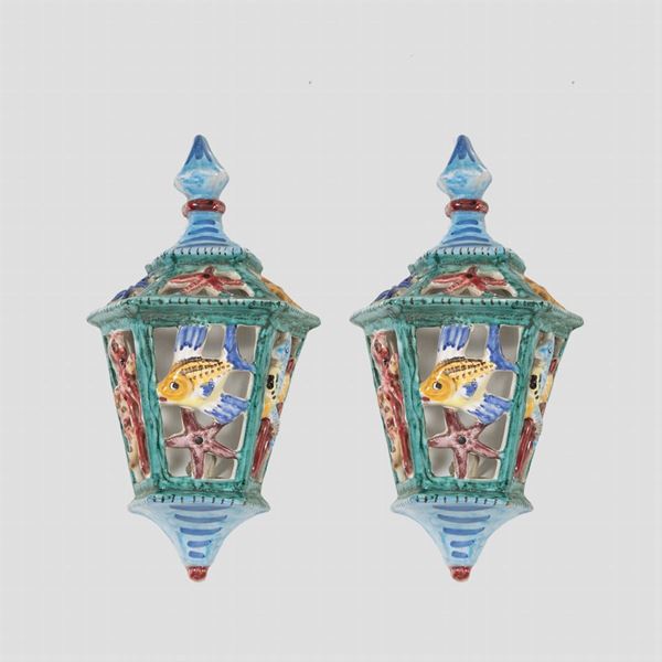 Manifattura italiana (2)  (Vietri, XX Sec.)  - Asta Design e Arti Decorative del 900 - Colasanti Casa d'Aste