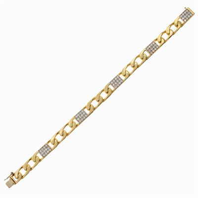 Bracciale in Oro Giallo e Bianco 18kt e Diamanti