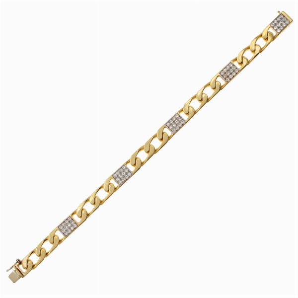 18kt yellow and white gold and diamonds bracelet