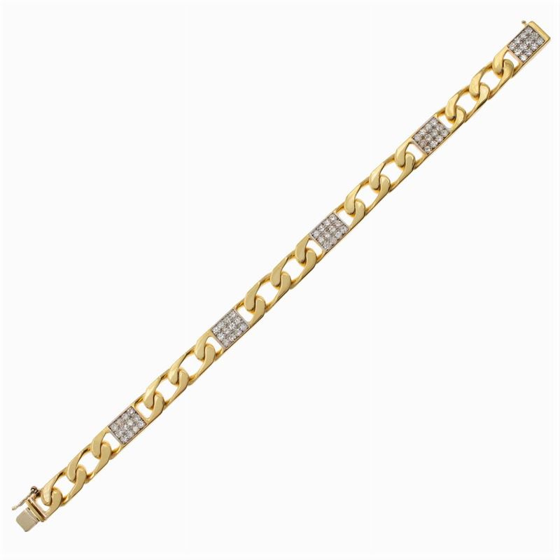 Bracciale in Oro Giallo e Bianco 18kt e Diamanti