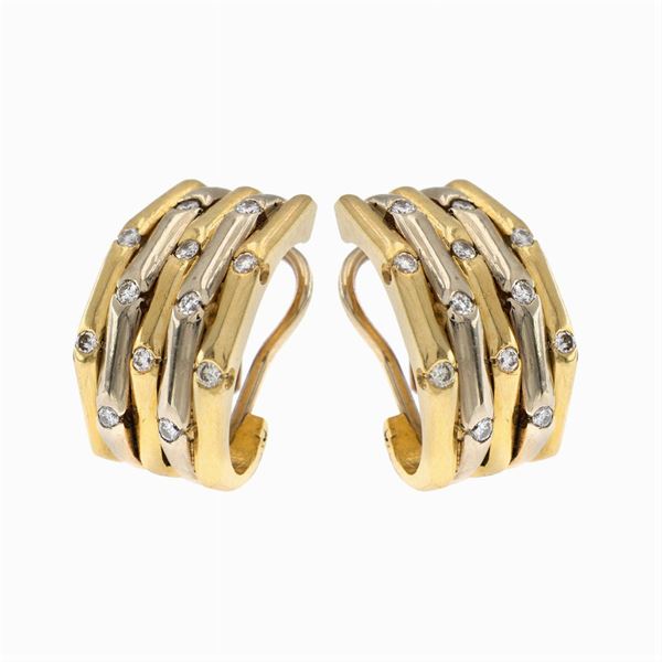 18kt white gold and diamonds lobe earrings