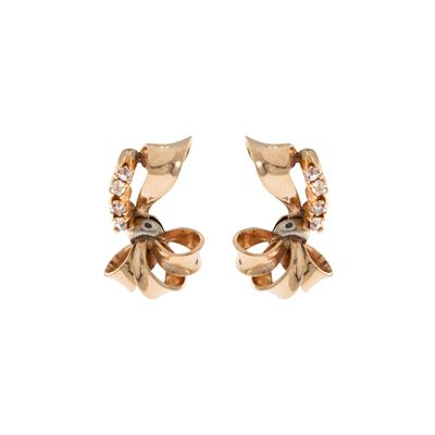 Orecchini a Lobo in Oro Giallo 18kt e Rose Coroné