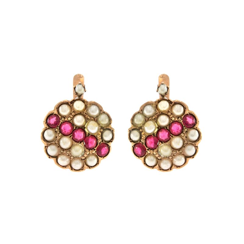 Antichi Orecchini a Monachina in Oro Rosa 9kt