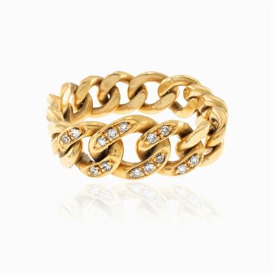 Anello Maglia Groumette Morbida in Oro Giallo 18kt