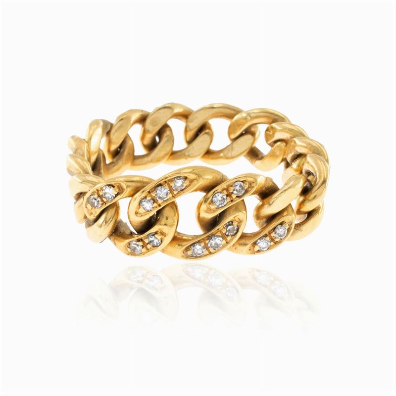 Anello Maglia Groumette Morbida in Oro Giallo 18kt
