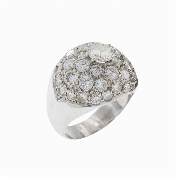 18kt white gold Bombé ring