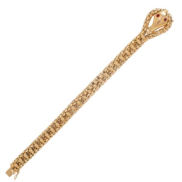 18kt yellow gold snake bracelet