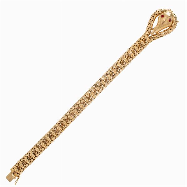 18kt yellow gold snake bracelet