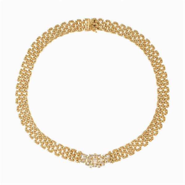 18kt yellow gold Panthere link necklace