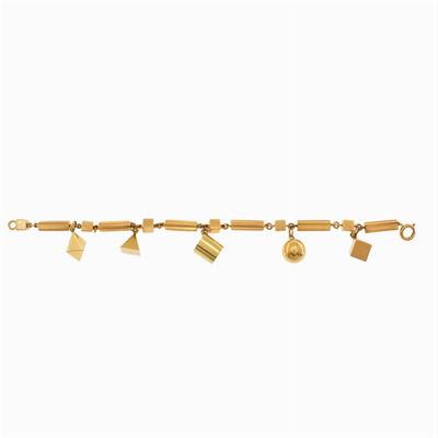 Bracciale a Motivo Geometrico in Oro Giallo 18kt
