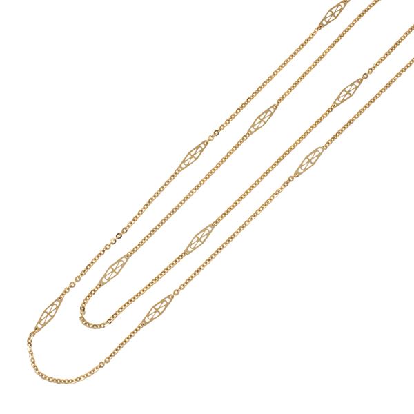 Long 18kt yellow gold necklace