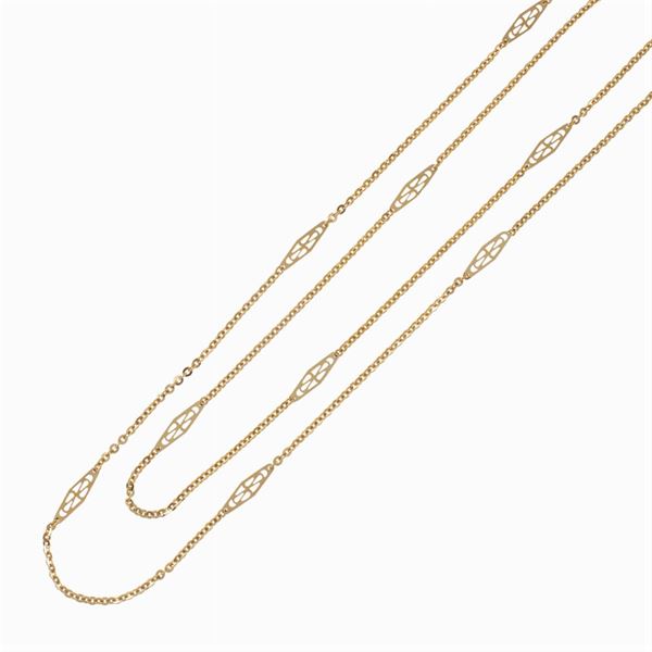 Long 18kt yellow gold necklace