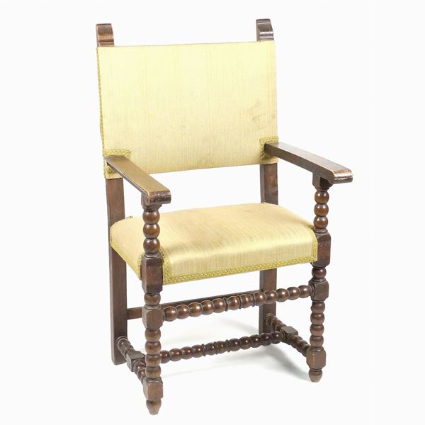 An Italian renaissance style walnut side chair  (Old manufacture)  - Auction Online Christmas Auction - Colasanti Casa d'Aste
