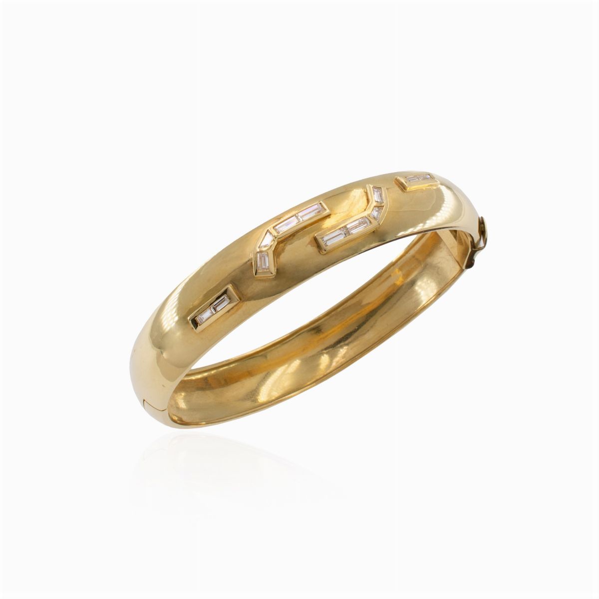 Parure a Motivo Geometrico in Oro Giallo 18kt e Diamanti