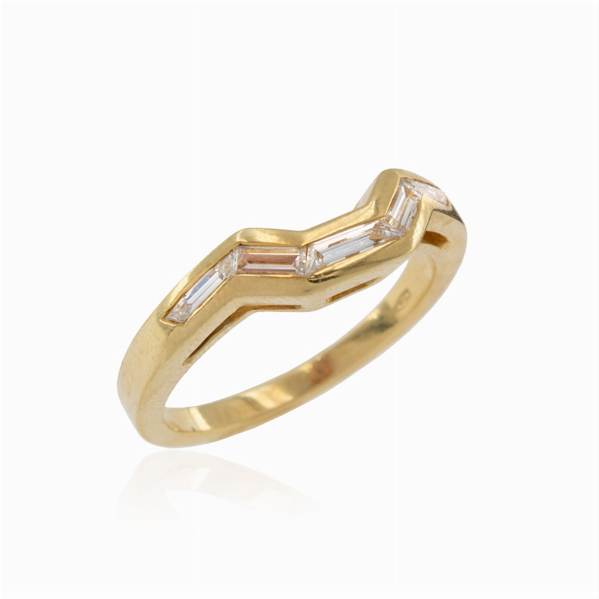 Parure a Motivo Geometrico in Oro Giallo 18kt e Diamanti