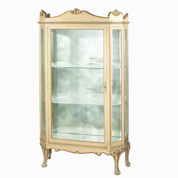 Vetrina in legno laccato e parzialmente dorato  (Italia, vecchia manifattura)  - Asta ASTA A TEMPO  - Colasanti Casa d'Aste