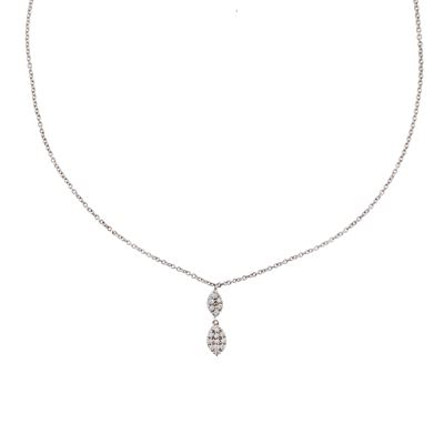 Collana con Pendente in Oro Bianco 18kt e Diamanti