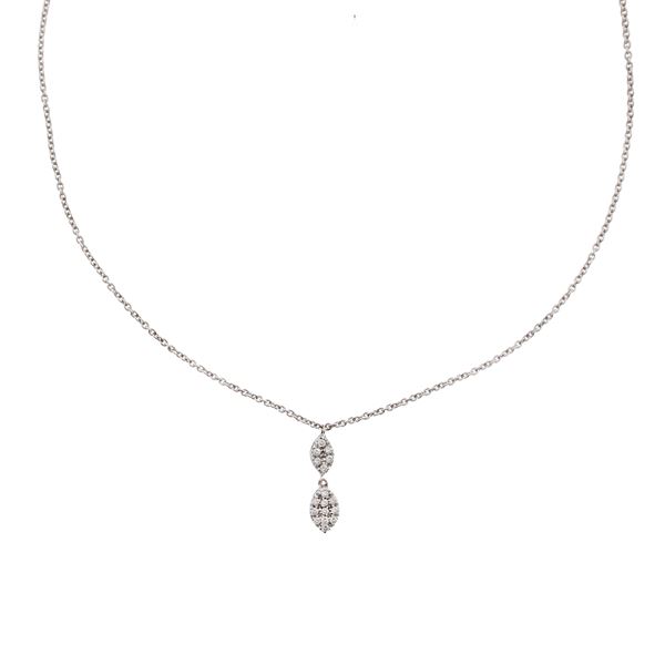 Collana con pendente in oro bianco 18kt e diamanti  - Asta Gioielli Orologi Fashion Vintage - Web Only - Colasanti Casa d'Aste