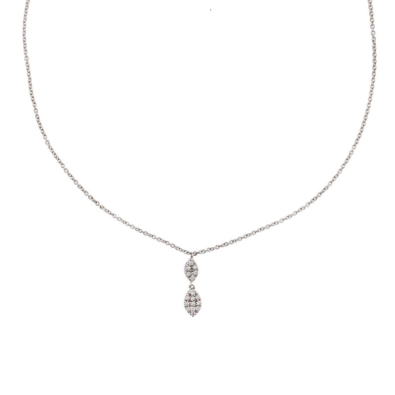 Collana con Pendente in Oro Bianco 18kt e Diamanti