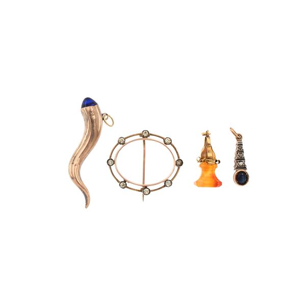 Group of antique gold and silver jewellery