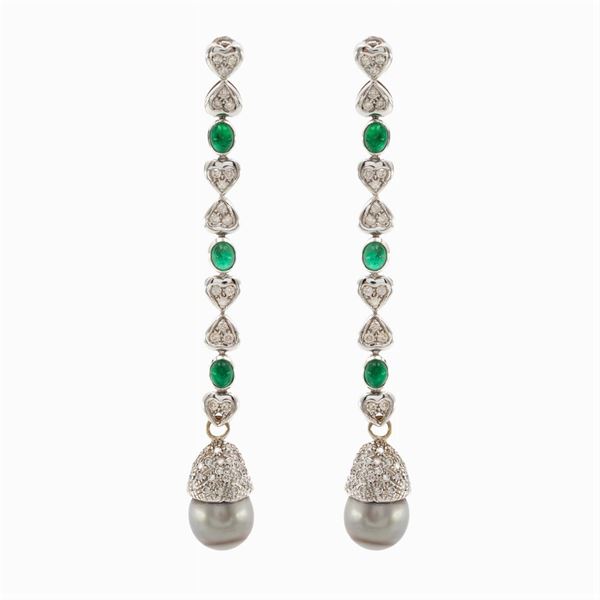 18kt white gold pendant earrings
