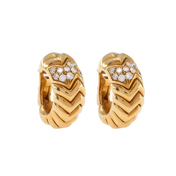 Bulgari  Spiga collection lobe earrings