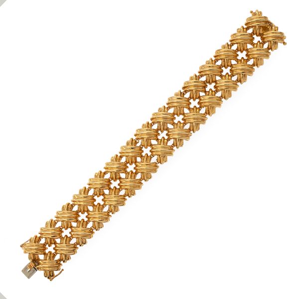 18kt yellow gold ribbon motif bracelet