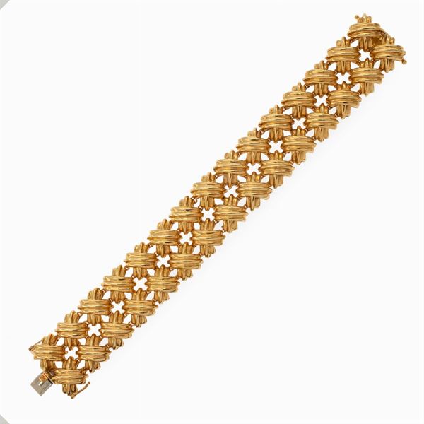 18kt yellow gold ribbon motif bracelet