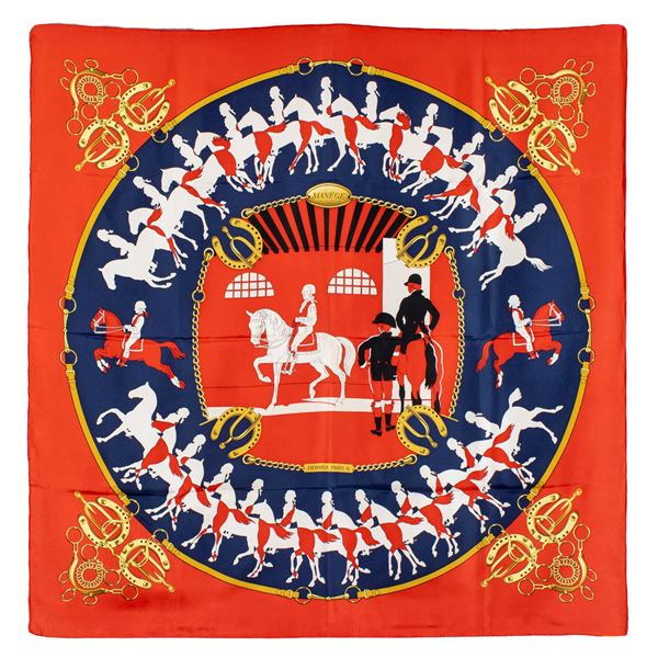 Hermes Manége collection vintage scarf  - Auction Fine Jewels Watches | Fashion Vintage - Colasanti Casa d'Aste