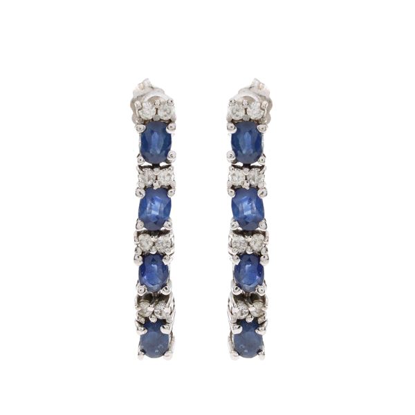 18kt white gold pendant earrings