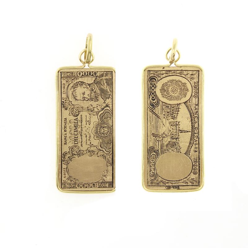 Pendente Diecimila Lire in Oro Giallo 18kt