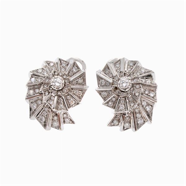18kt white gold and diamonds lobe earrings